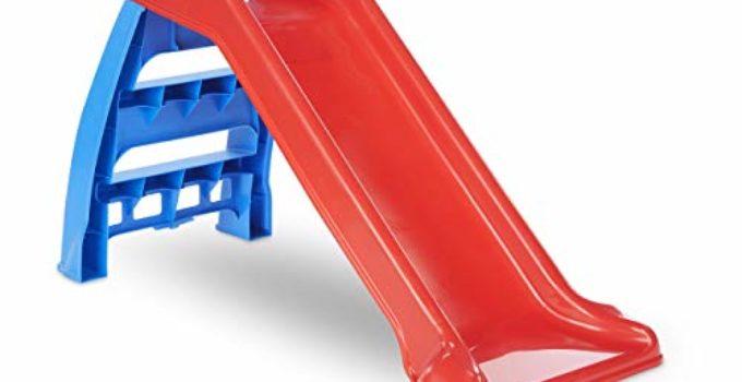 Little Tikes First Slide Toddler Slide, Easy Set Up Playset for Indoor Outdoor Backyard, Easy to Store, Safe Toy for Toddler, Slip And Slide For Kids (Red/Blue), 39.00''L x 18.00''W x 23.00''H