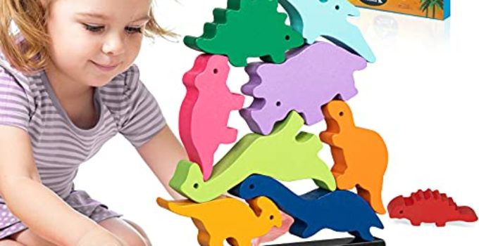 Montessori Toys for 1 2 3 4 Year Old Girls Boys, Stacking Dinosaur Toys for Kids 3-5 5-7, Educational Learning Toys for Toddlers 1-3 Boy Christmas Birthday Gifts for 2-5 Year Old Girls Toys Age 6-8