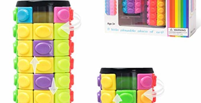 R.Y.TOYS Fidget Toy for Adults/Teens/Boys/Girls,Magic Cube Puzzle,Brain Teasers for Adults,Cylinder Rotate&Slide Logic Toy,Gift for Kids Child(8Colors:4Layers+8Layers)