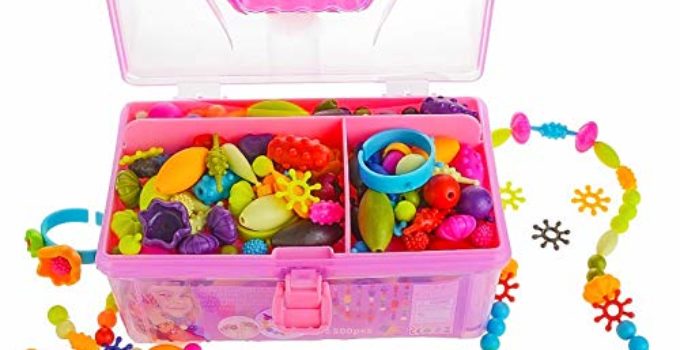 Gili Pop Beads, Jewelry Making Kit for 4, 5, 6, 7 Year Old Little Girls, Arts and Crafts Toys for Kids Age 4yr-8yr, Necklace Bracelet Creativity Snap Set, Top Best Christmas Birthday Gifts (500pcs)