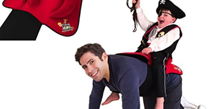 Pony Up Daddy - Neoprene Parent Saddle with Easy Close Strap - Features Padded Seat and Grab Handle for Safe and Comfortable Play Pony Rides - Fits Up to 50" Chest Size - Raider Red