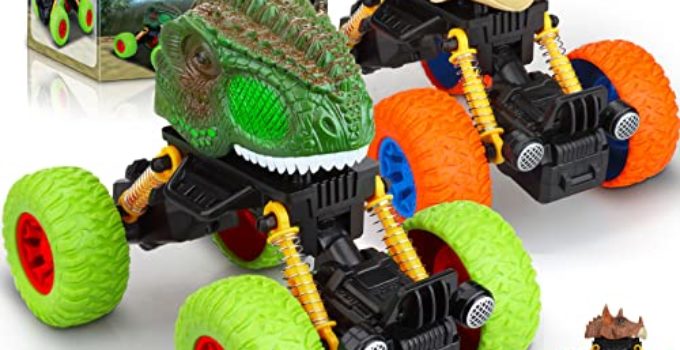 Toddler Toys Cars Kids Toys for 2 3 4 5 6 7 8 Year Old Boys: Pull Back Dinosaur Toys for Kids 3-5 | Toddler Boy Toys Age 4-5 Two Mode Monster Trucks for Boy Toys Christmas Birthday Gifts for Kids