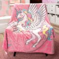 GLOWING SNUGGLES Glow in The Dark Blanket for Kids- Fluffy Pink Unicorn Throw Blanket for Girls- Unicorn Room Decor - Unicorn Gifts - Kids Throws