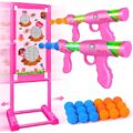 Upgraded Moving Shooting Game Toy for Boy Girl Age of 5 6 7 8 9 10 11 12 Years Old Includes Shooting Target & 2 Blaster Guns & 18 Foam Balls - Ideal Christmas Birthday Gift for Kids